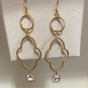 🎉❤️ The Delta Flair Gold Iridescent Clear Earrings